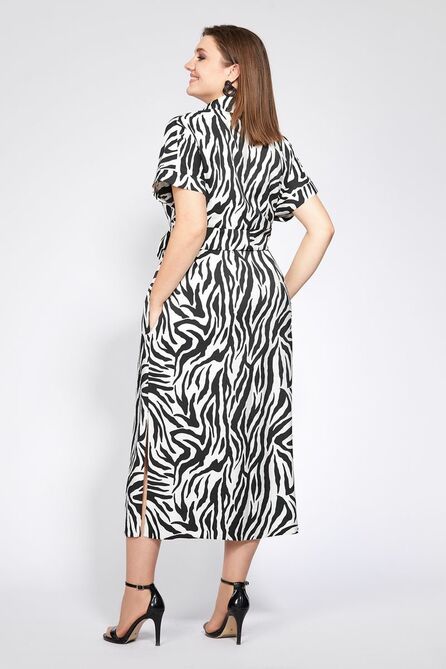 Повседневное платье Милора-Стиль 986 чёрный_с_белым