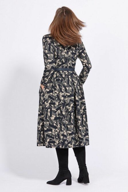 Повседневное платье Милора-Стиль 940 синий_бежевый