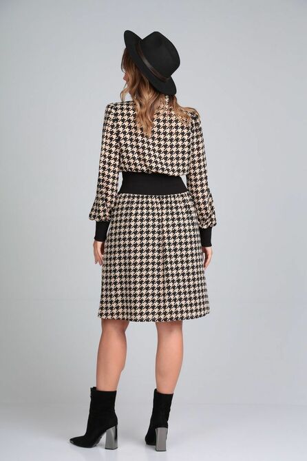 Повседневное платье Милора-Стиль 1047 гусь-лапка