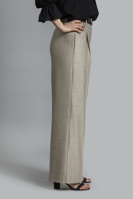 Брюки Mirolia 1029 бежевый-клетка