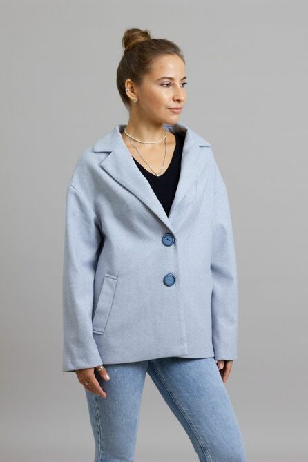 Жакет Mirolia 1067 голубая-ёлочка