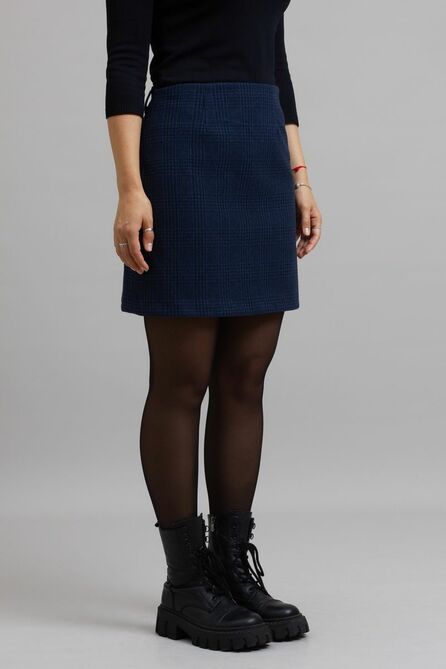 Юбка Mirolia 1069 синяя-клетка