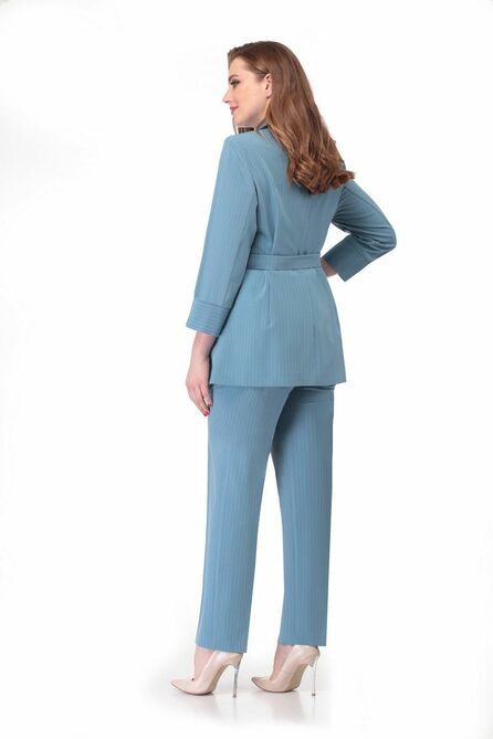 Костюм брючный Мишель стиль 870 голубой,полоска