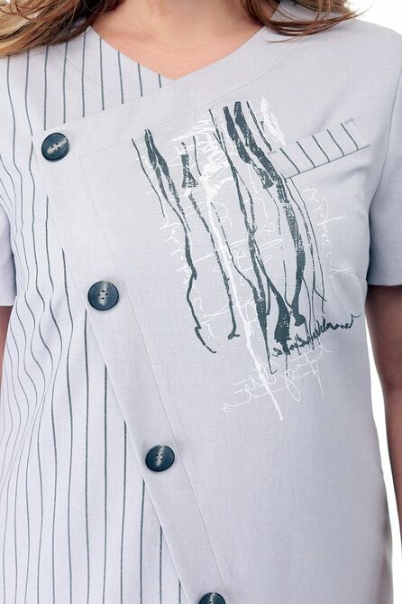 Повседневное платье Мишель стиль 934 беж+полоска