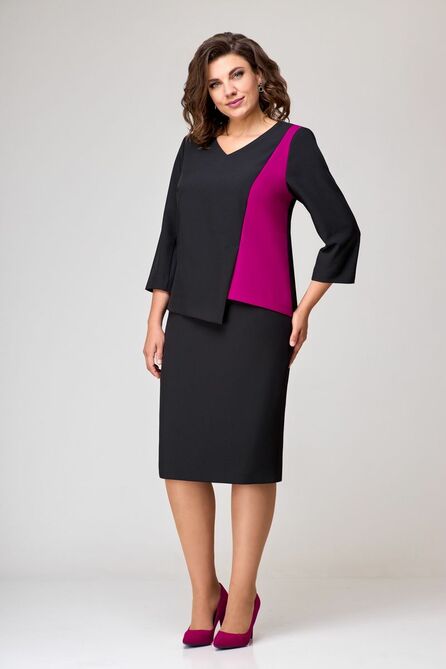 Костюм с блузкой Мишель стиль 1067/2 черный