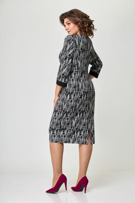 Повседневное платье Мишель стиль 1082 черно-белый