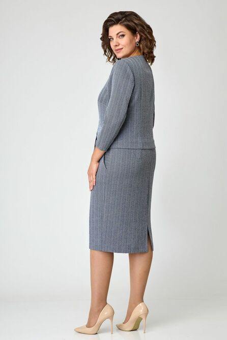 Офисное платье Мишель стиль 1083 серо-голубой