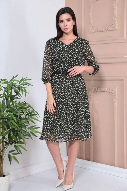 Повседневное платье Moda-Versal П2372 хаки Повседневное платье Moda-Versal П2372 хаки