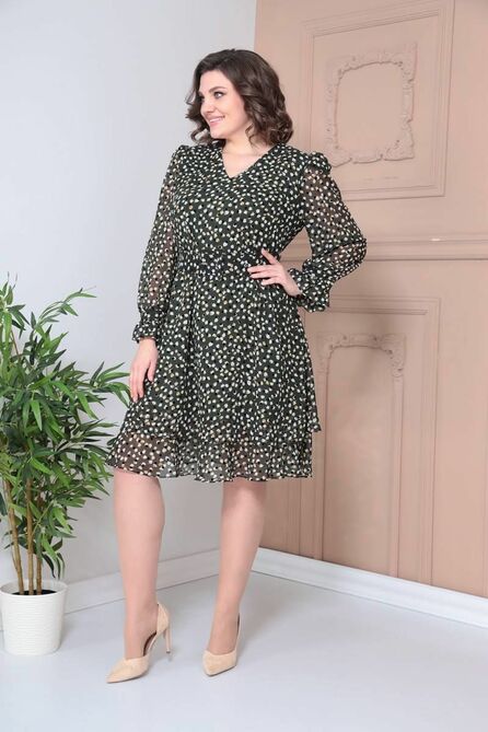 Повседневное платье Moda-Versal П2377 хаки Повседневное платье Moda-Versal П2377 хаки