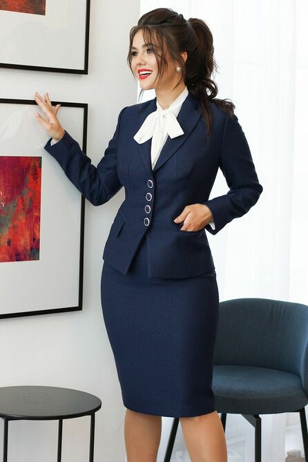 Юбочный костюм Мода-Юрс 2224 синий