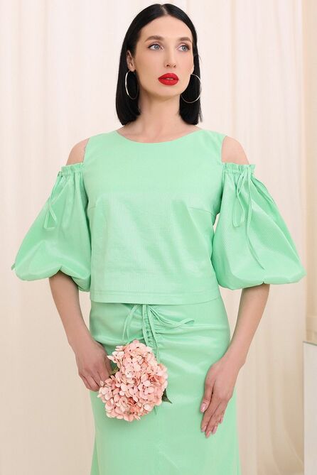 Костюм с блузкой Мода-Юрс 2751 салатовый