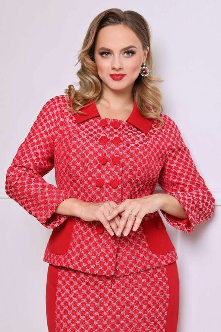 Юбочный костюм Мода-Юрс 2249-1 красный.