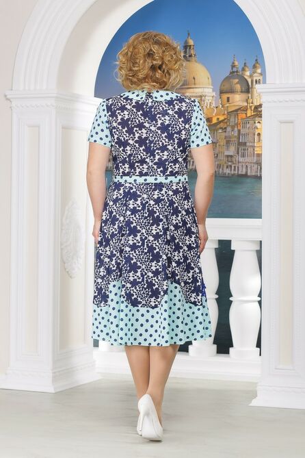 Повседневное платье Ninele 5522 синие_цветы