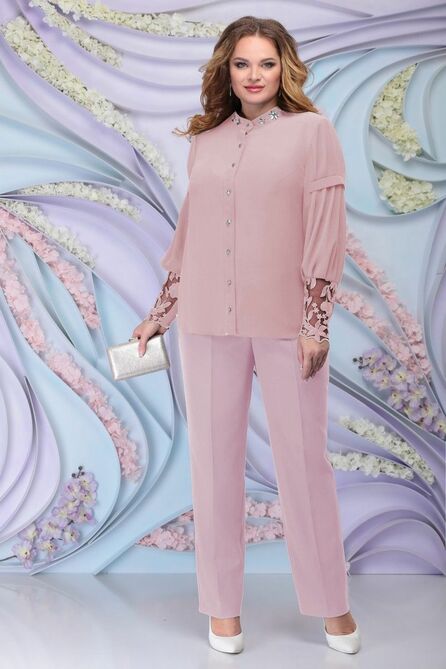 Брюки, Блуза, Жилет Ninele 7301 пудра