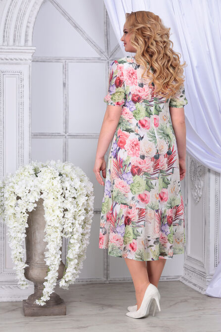 Повседневное платье Ninele 2294 зеленые-розы