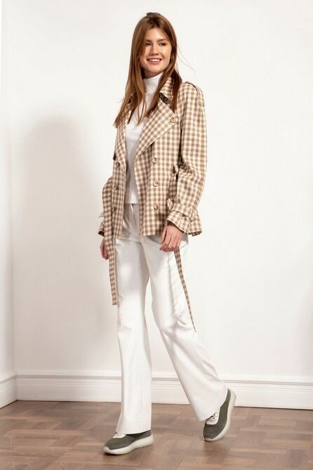 Тренч Nova Line 10296 клетка_бежевая