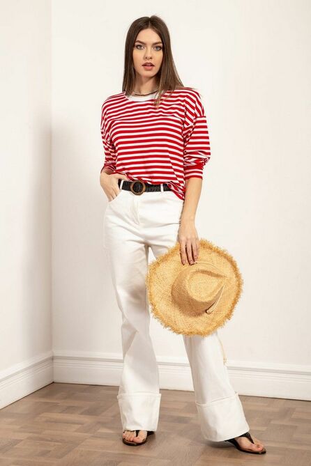 Джемпер Nova Line 20536 полоска_красный