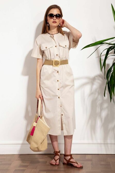 Повседневное платье Nova Line 50243 сливочный