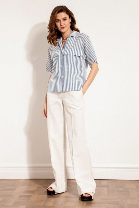 Рубашка Nova Line 20604 голубая_полоска