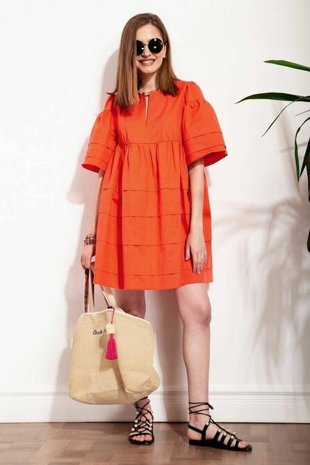 Повседневное платье Nova Line 50211 мандариновый