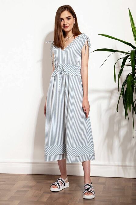 Повседневное платье Nova Line 50244 полоска_голубая