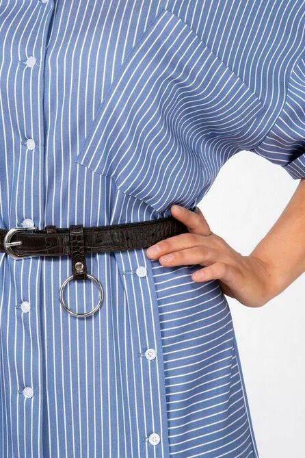 Повседневное платье Olga Style С-749 голубая_полоска