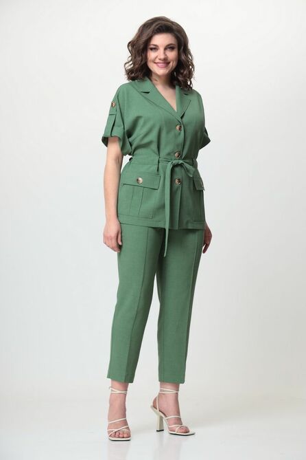 Костюм брючный Орхидея Люкс 1165 зеленый