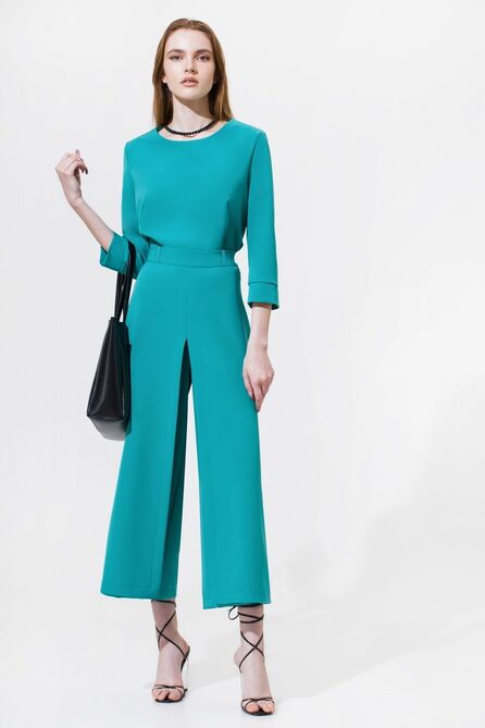 Костюм брючный Орхидея Люкс 1148 бирюзовый