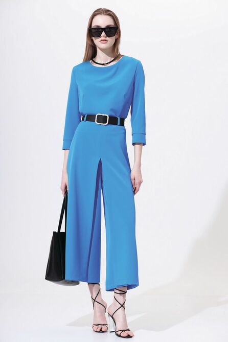 Костюм брючный Орхидея Люкс 1148 голубой