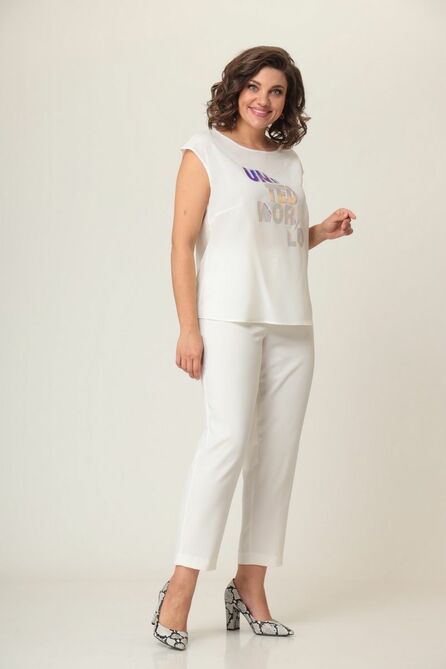 Брюки, Блуза, Топ Орхидея Люкс 1167 голубой