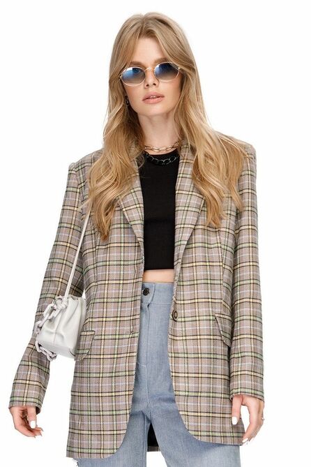 Жакет PIRS 1524 беж-клетка