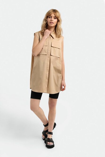 Шорты, Топ, Рубашка PIRS 2816 бежевый-черный