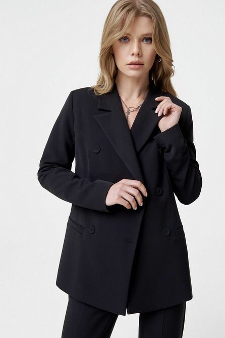 Костюм брючный PIRS 1280 черный-молочный