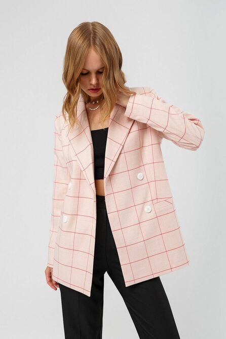 Костюм брючный PIRS 3145 розовая_клетка+черный