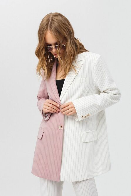 Костюм брючный PIRS 3357 розовый-белый