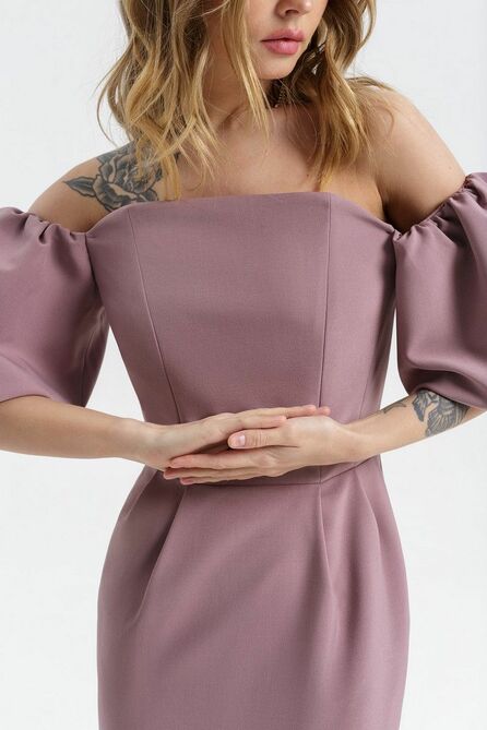 Вечернее платье PIRS 2247 розово-серый