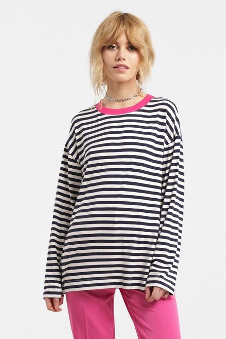 Джемпер PIRS 3131 полоска_розовый