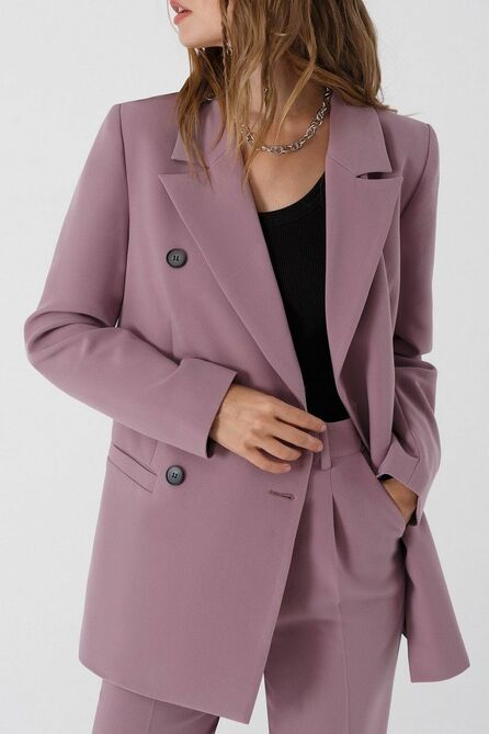 Костюм брючный PIRS 3383 серо-розовый