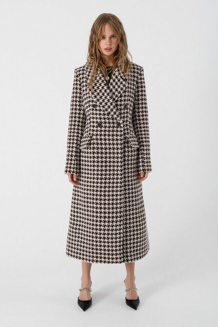 Пальто PIRS 3435 черно-бежевый