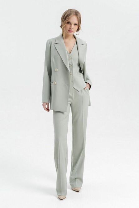 Костюм брючный PIRS 2755 серо-фисташковый