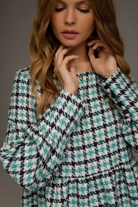 Повседневное платье PIRS 3533 сине-мятный