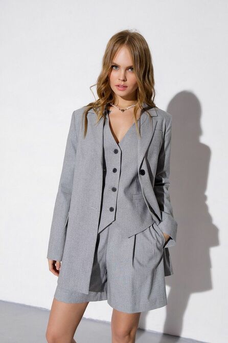 Жакет, Жилет, Шорты PIRS 3806 серый