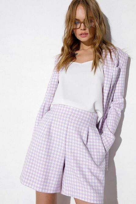 Жакет, Шорты, Топ PIRS 3826 лаванда-молочный