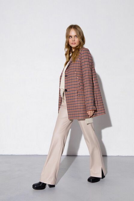 Костюм брючный PIRS 3844 бежево-оранжевый+черный