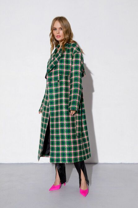 Плащ PIRS 3864 зелено-розовый