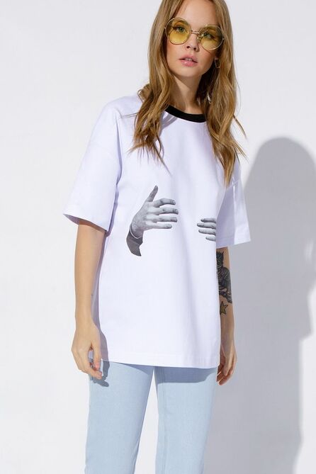 Костюм брючный PIRS 3976 голубой+белый(руки)