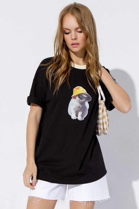 Майка PIRS 3977 черный(кот)