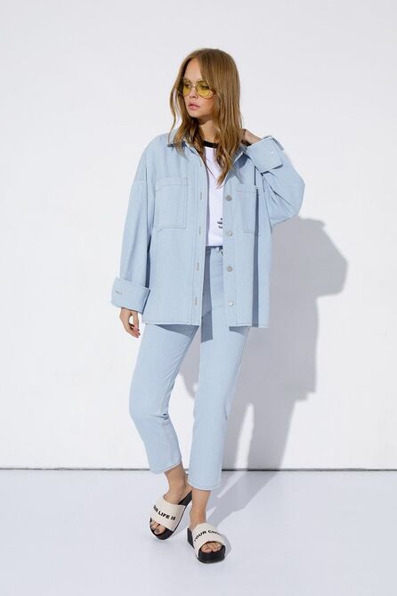 Костюм с блузкой PIRS 4000 голубой