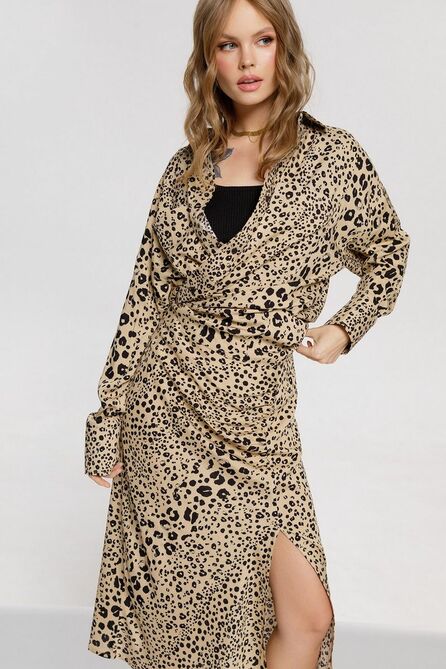 Юбка, Топ, Рубашка PIRS 4040 бежевый-черный