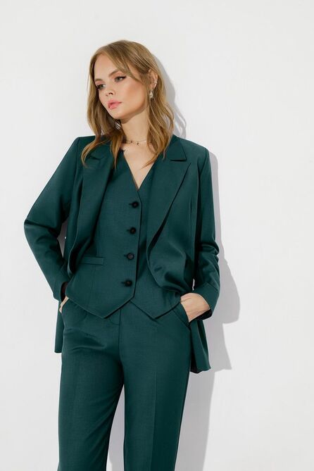 Брюки, Жакет, Жилет PIRS 2537 изумрудный